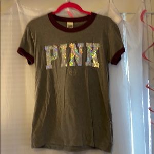 Pink sequin tee